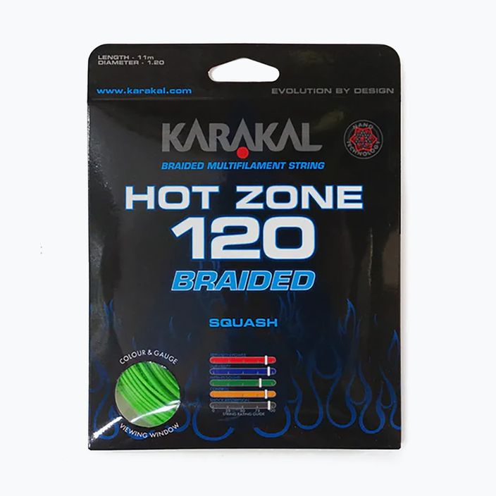 Squashová struna Karakal Hot Zone Braided 120 11 m zelená