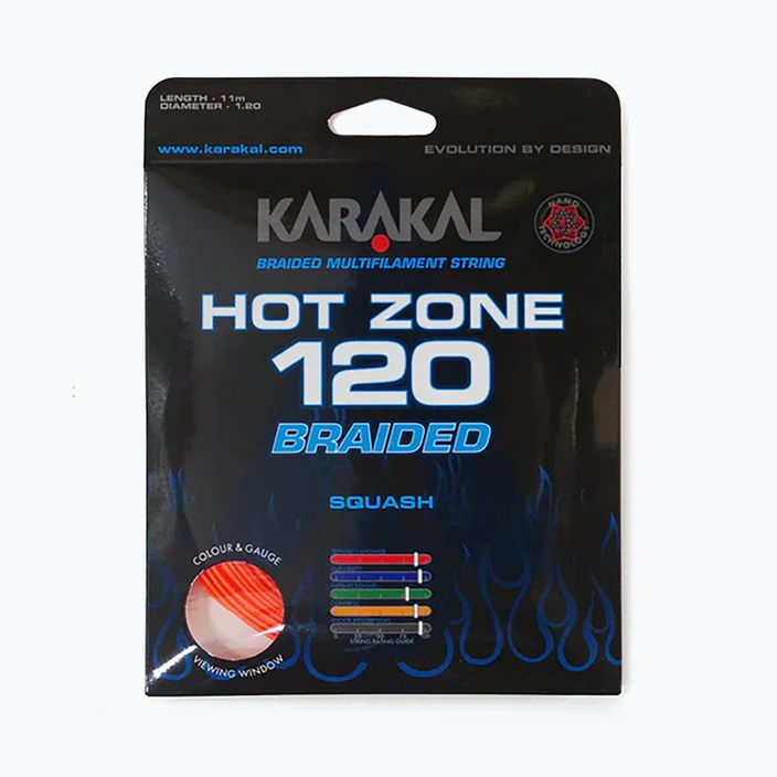 Squashová struna Karakal Hot Zone Braided 120 11 m oranžová
