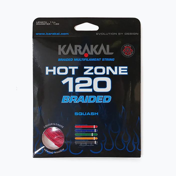 Squashová struna Karakal Hot Zone Braided 120 11 m červená