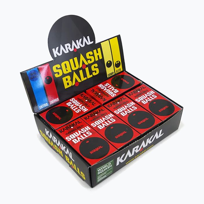 Squashové loptičky Karakal Impro Red Dot 12 ks čierne. 3
