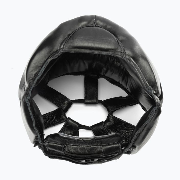 Pánska kožená boxerská prilba EVERLAST s ochranou tváre a brady Black 350 BLK - S/M 6