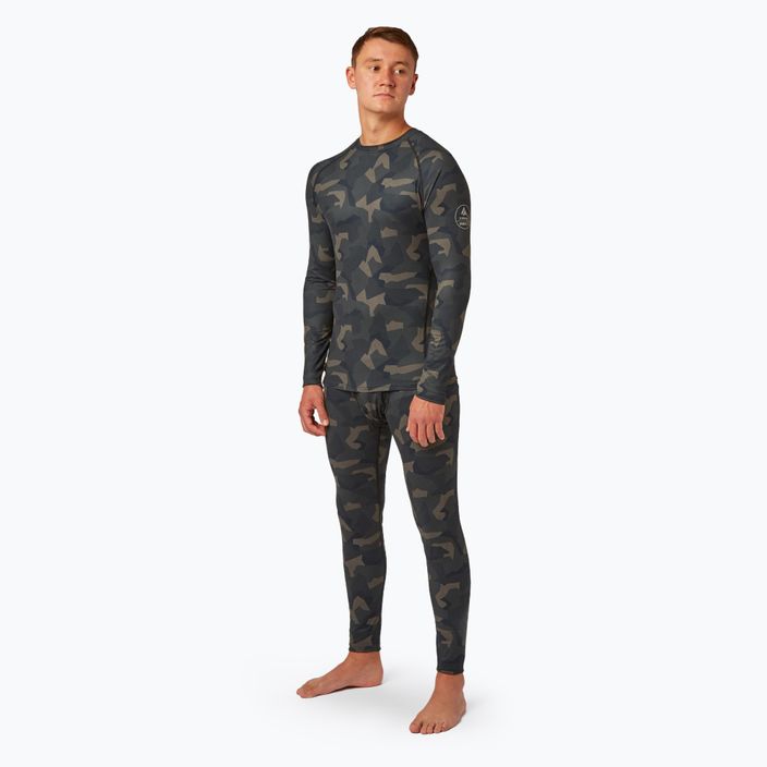 Pánske termo tričko s dlhým rukávom Surfanic Bodyfit Limited Edition Crew Neck forest geo camo 2