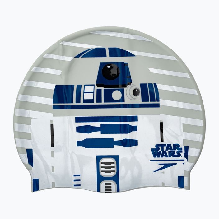 Detská plavecká čiapka Speedo Star Wars Slpogan Print R2-D2 bielo-šedá 8-8385D674