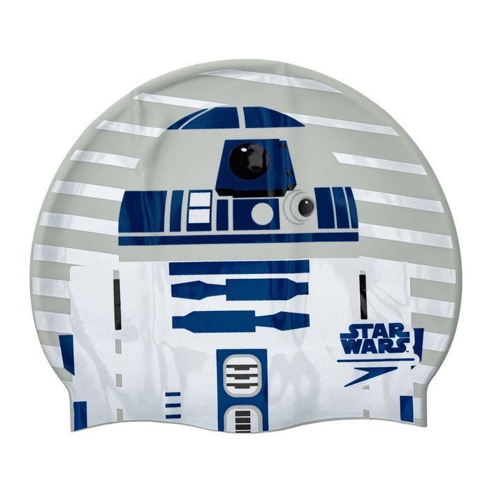 Detská plavecká čiapka Speedo Star Wars Slpogan Print R2-D2 bielo-šedá 8-8385D674 2