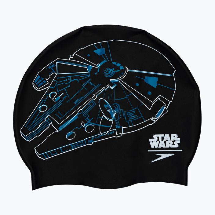 Detská plavecká čiapka Speedo Star Wars Slpogan Print Millenium Falcon čierna 8-8385D675