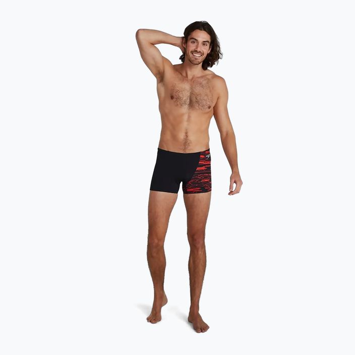 Pánske plavkové boxerky Speedo Hyper Boom Placement V-Cut Aquashort čierno-červené 8-9734 2