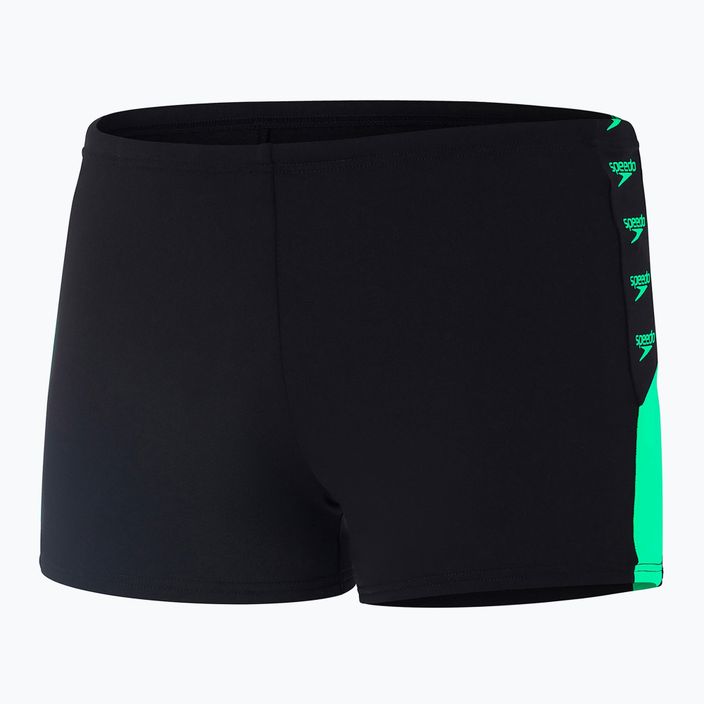 Pánske plavkové boxerky Speedo Boom Logo Splice čierno-zelené