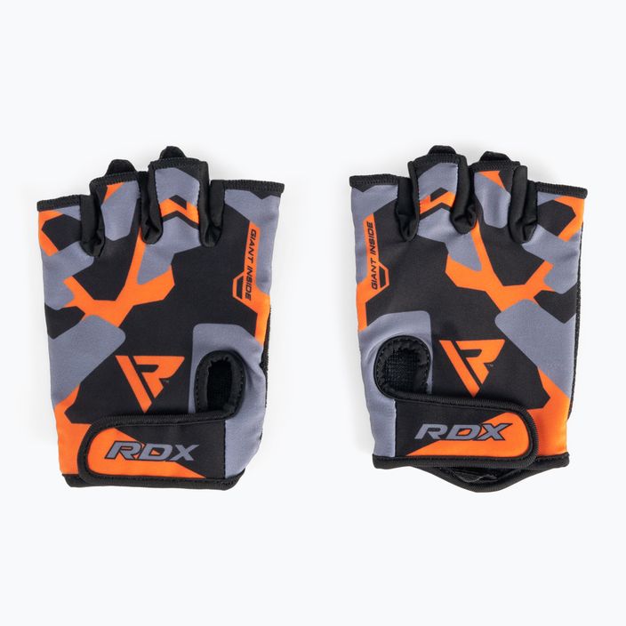 RDX Sumblimation F6 čierno-oranžové fitness rukavice WGS-F6O 3