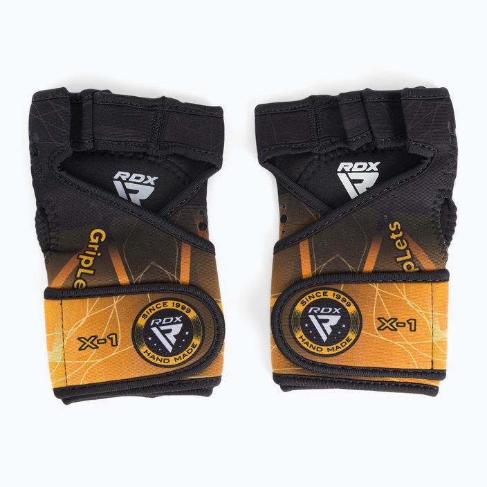 RDX Weight Lifting X1 tréningové rukavice s dlhým popruhom čierna/žltá WGN-X1Y 2