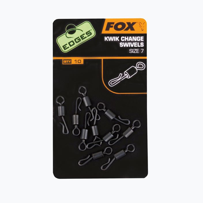 Fox Edges Kwik Change Swivels rybárske obratlíky čierne CAC485