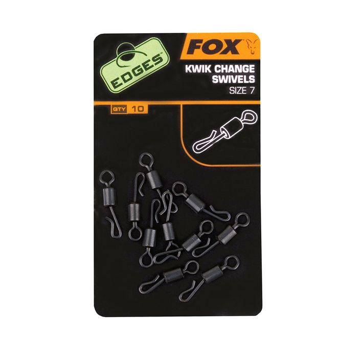 Fox Edges Kwik Change Swivels rybárske obratlíky čierne CAC485 2