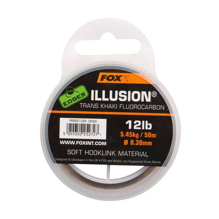Fluorokarbónová šnúra Fox Edges Illusion Soft Hooklink zelená CAC606 2