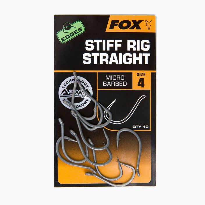 Kaprové háčiky Fox Edges Armapoint Stiff Rig Straight grey CHK164 2