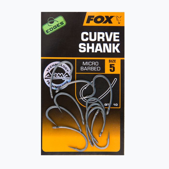 Kaprové háčiky Fox Edges Armapoint Curve Shank Veľkosť sivá CHK195 2