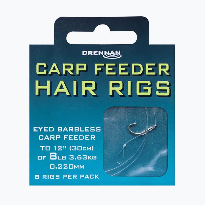 Drennan Carp Feeder Hair Rigs methode leader s očkom bez háčika 8 + vlasec 8 clear HNHCFD016