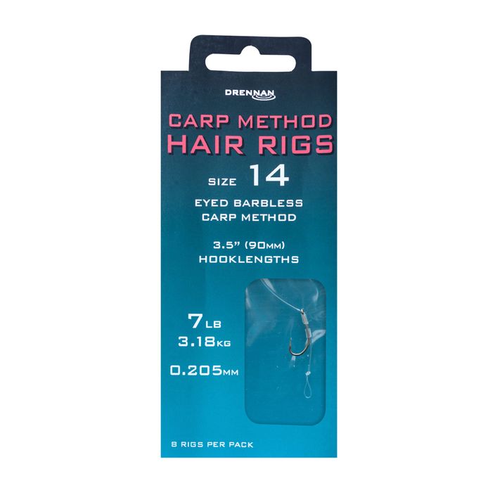 Drennan Carp Method Hair Rigs methadium nadväzec s očkom bez hrotu + vlasec 8 ks číry HNHCMT014 2