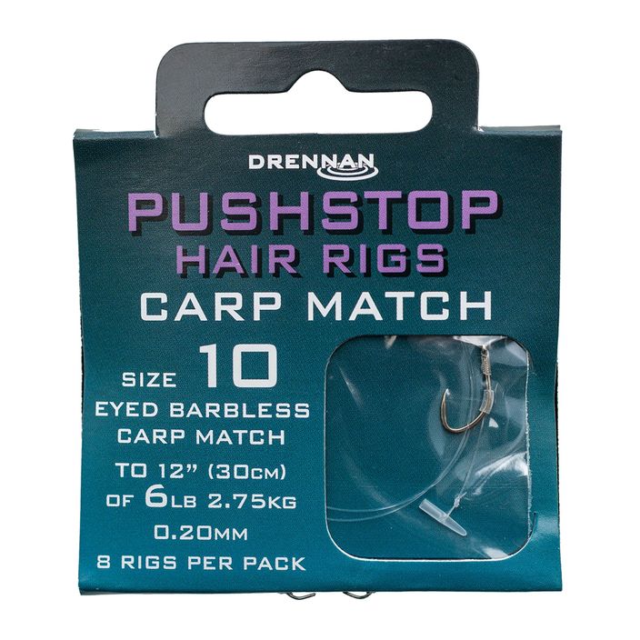 Drennan Pushstop H'Rig Carp Match method nadväzec so zarážkou bez hrotu + vlasec 8 ks číry HNQCMA014 2