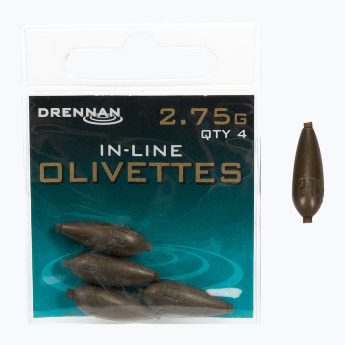 Drennan olivové závažia s ihlou 4ks hnedé TOOIO275 2