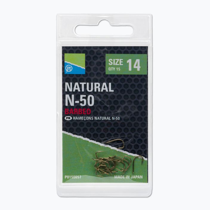 Preston Natural N-50 15-dielne zlaté rybárske háčiky P0150057 3