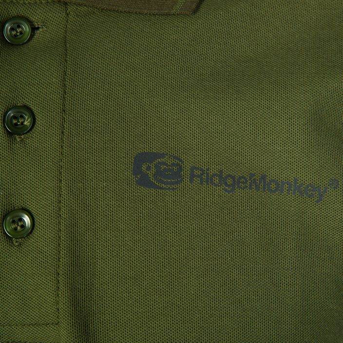 Pánske rybárske tričko RidgeMonkey Apearel Dropback Polo Shirt green RM266 3