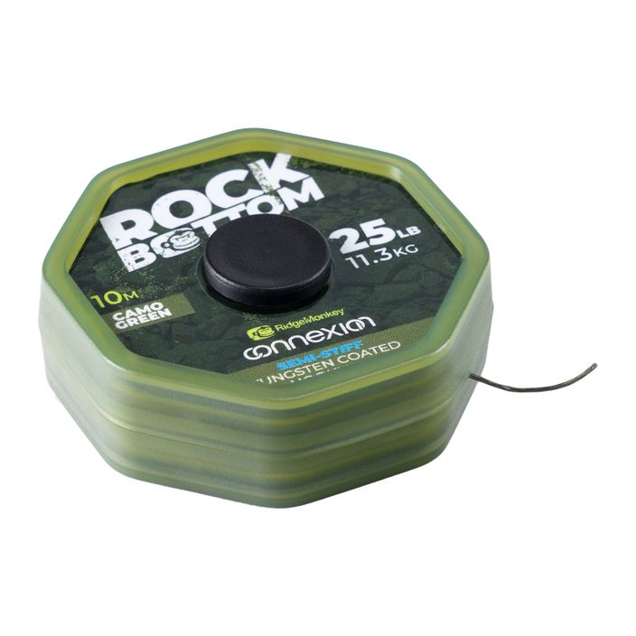 Ridge Monkey Connexion Rock Bottom Tungsten Semi Stiff Coated Hooklink leader braid green RMT281 2