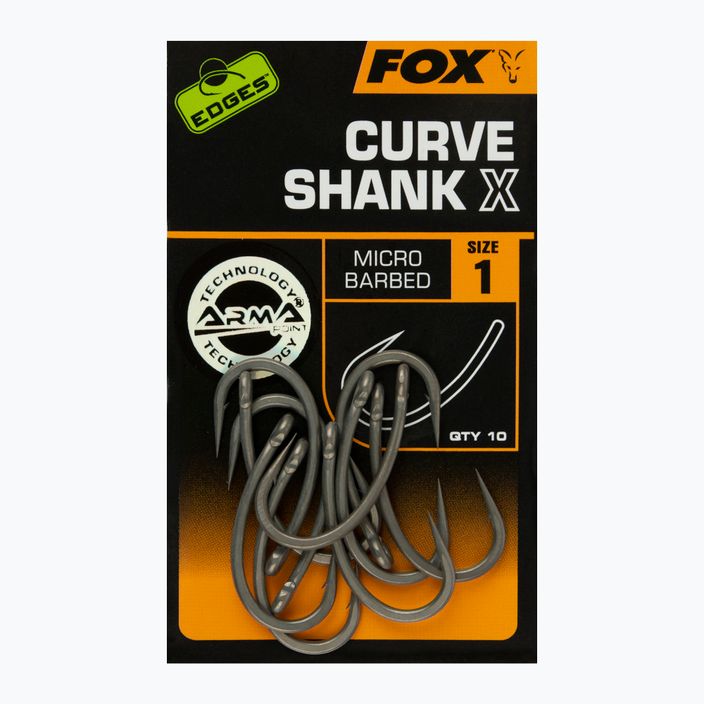 Kaprové háčiky Fox Edges Curve Shank X sivé CHK223 2