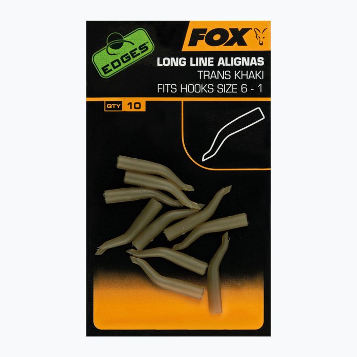 FOX Edges Line Aligna Pozicionér dlhého háčika 10 ks. Trans Khaki CAC724