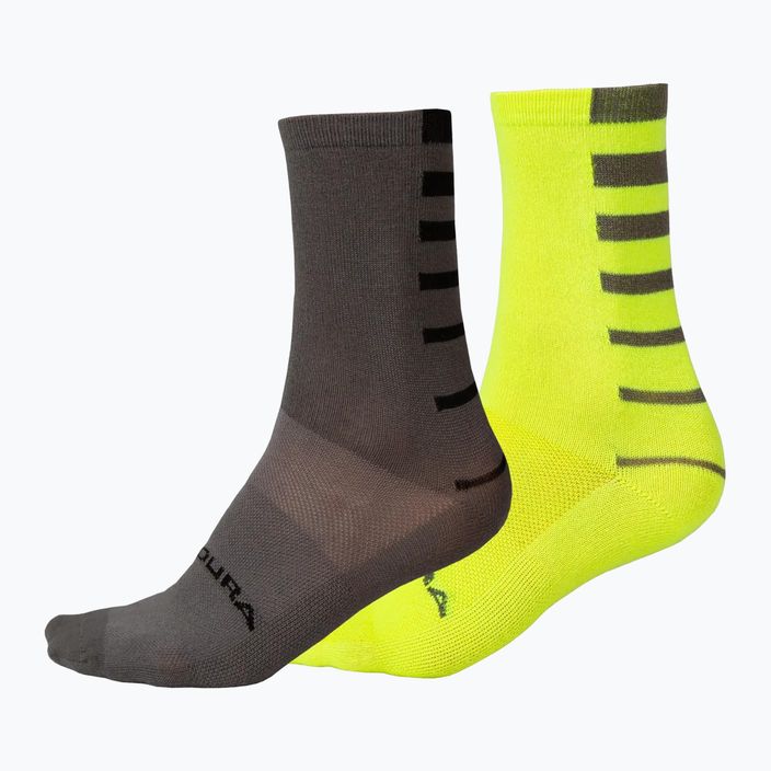 Pánske cyklistické ponožky Endura Coolmax Stripe 2-pack hi-viz yellow/grey