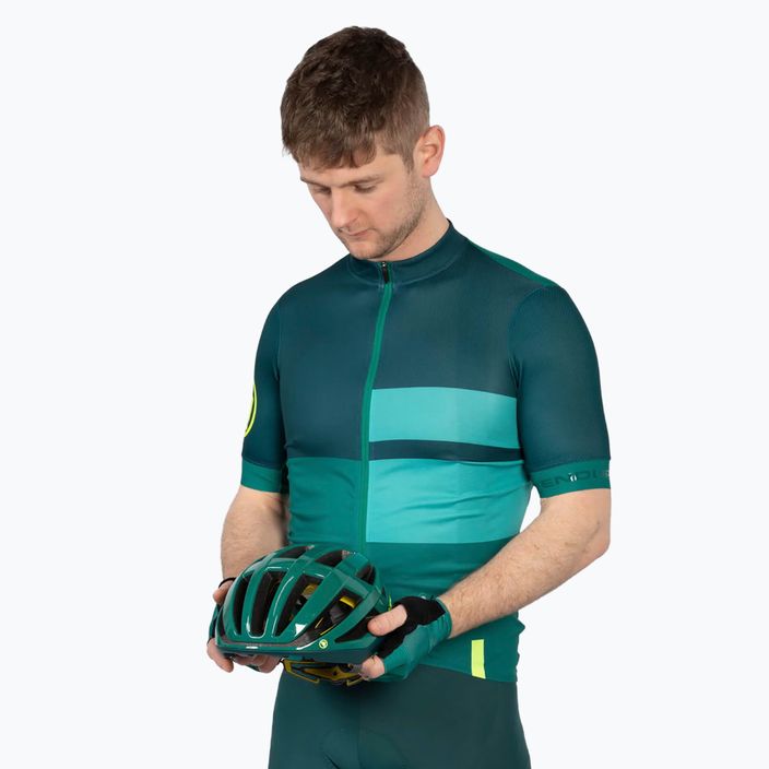 Pánsky cyklistický dres Endura FS260 Print S/S emerald green 5