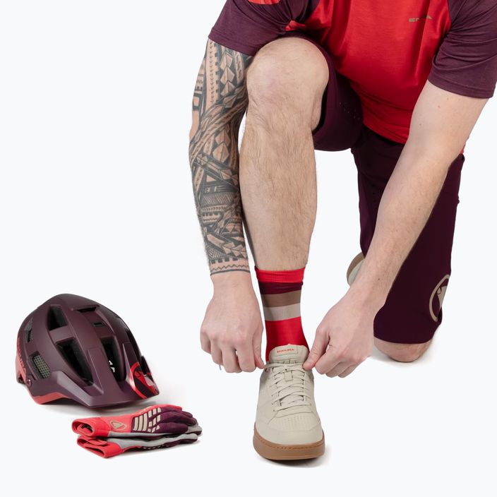 Pánske cyklistické ponožky Endura Bandwidth granátové jablko 6
