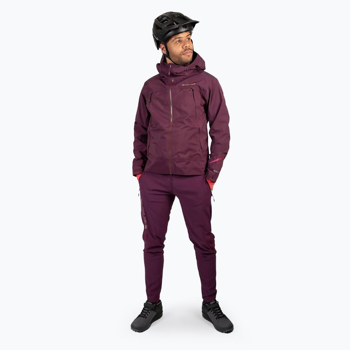 Pánska cyklistická bunda Endura MT500 Waterproof II aubergine 2