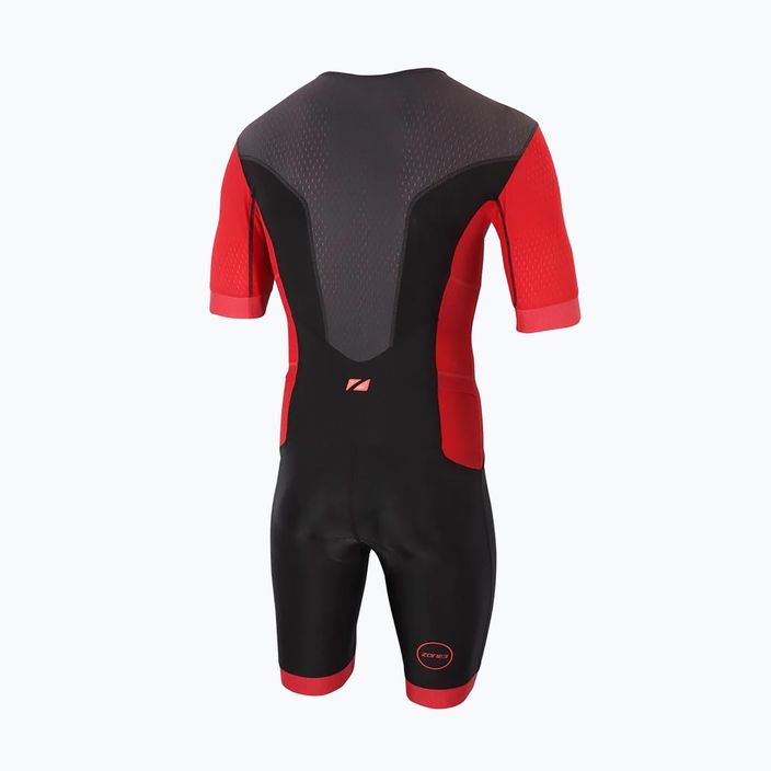 Zone3 Aquaflo Fullzip pánsky triatlonový oblek čierna/červená TS20MAQPS101 2