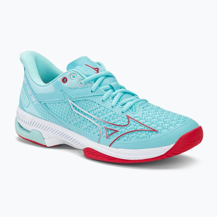 Dámska tenisová obuv Mizuno Wave Exceed Tour 5 AC tanger turquoise/fiery coral 2/white