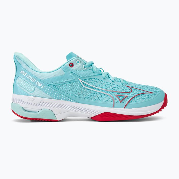 Dámska tenisová obuv Mizuno Wave Exceed Tour 5 AC tanger turquoise/fiery coral 2/white 2