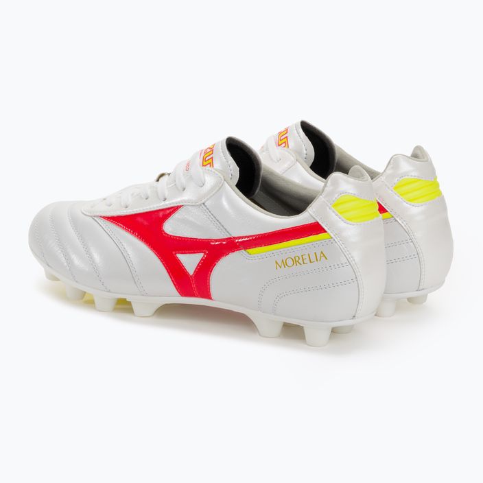 Pánske futbalové topánky Mizuno Morelia II Elite MD white/flery coral2/bolt2 3