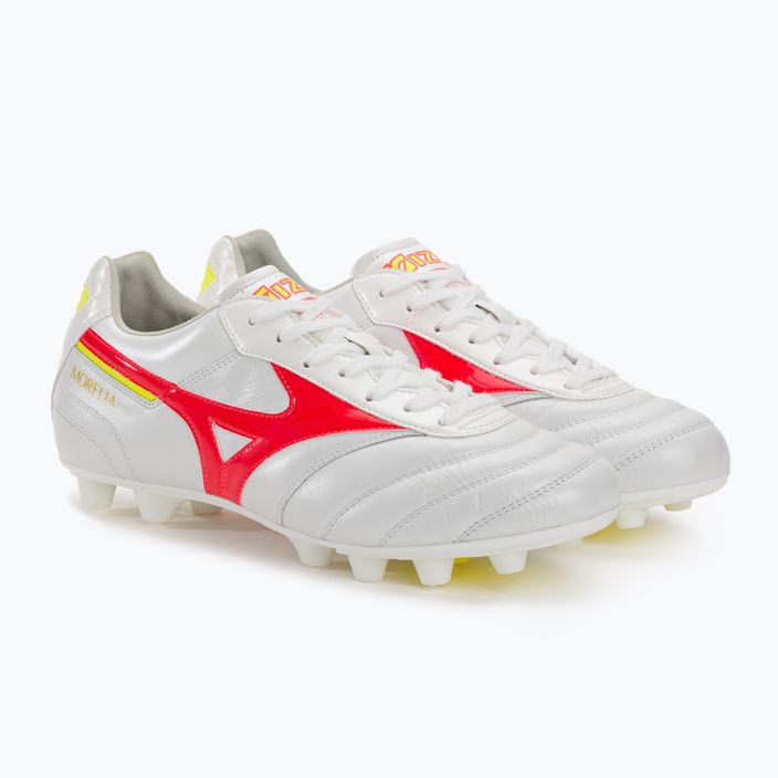 Pánske futbalové topánky Mizuno Morelia II Elite MD white/flery coral2/bolt2 4