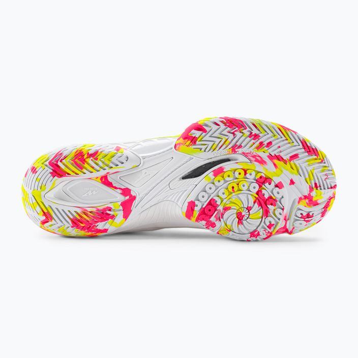 Pánska bedmintonová obuv Mizuno Wave Claw Neo 2 white / lunar rock / high vis pink 6