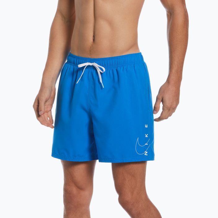 Pánske plavecké šortky Nike Swoosh Break 5" Volley modré NESSC601-458 3