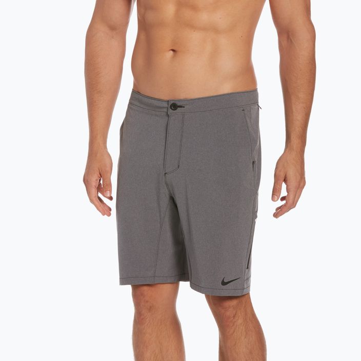 Pánske plavecké šortky Nike Flow 9" Hybrid tmavo šedé NESSC515 5