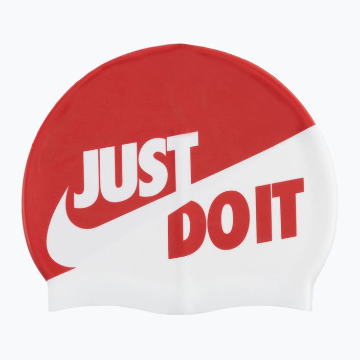 Nike Jdi Slogan červeno-biela plavecká čiapka NESS9164-613