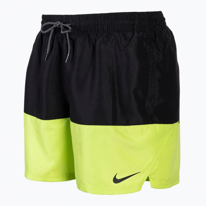 Pánske plavecké šortky Nike Split 5" Volley čierno-zelené NESSB451-312 2