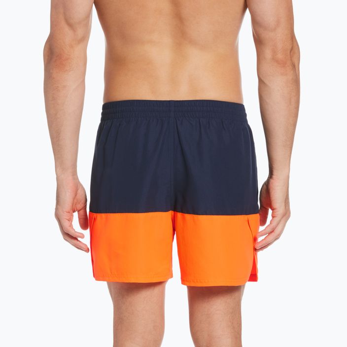 Pánske plavecké šortky Nike Split 5" Volley námornícka modrá a oranžová NESSB451-822 7