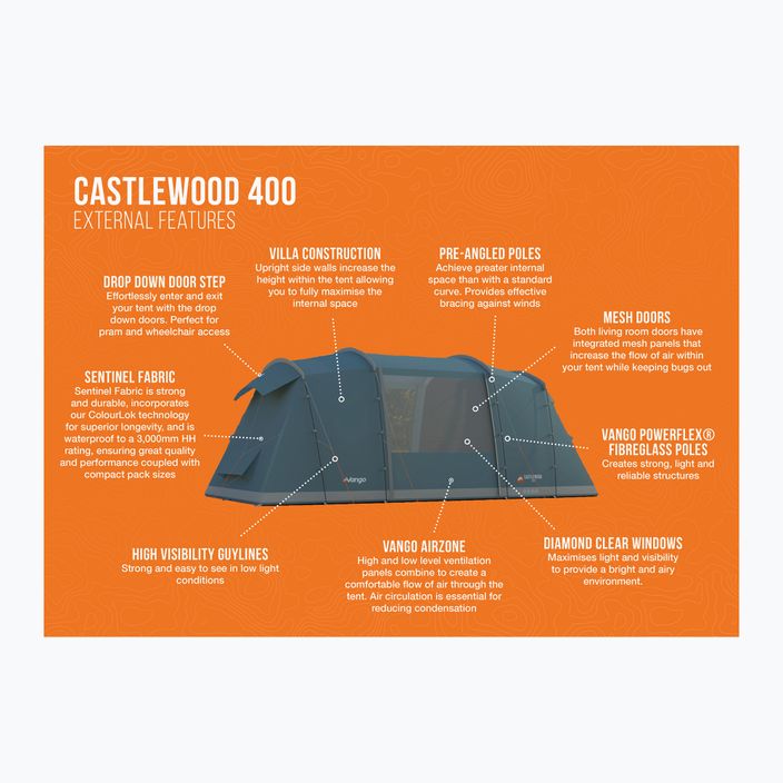 Kempinkový stan Vango Castlewood 400 package mineral green pre 4 osoby 2