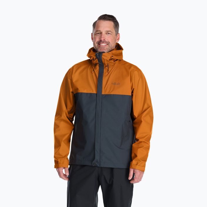 Rab Downpour Eco pánska bunda do dažďa oranžová QWG-82-MAB-SML