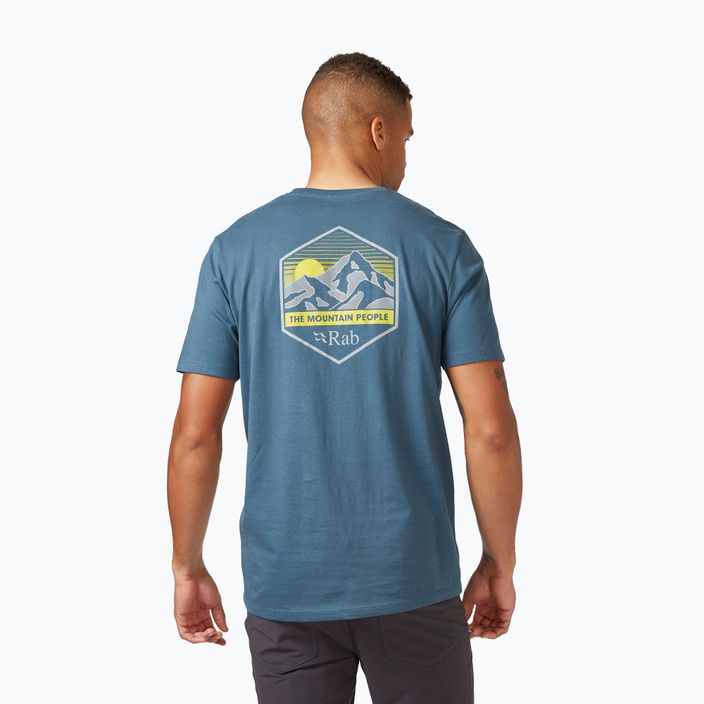 Pánske trekingové tričko Rab Stance Mountain Peak modré QCB-66 2