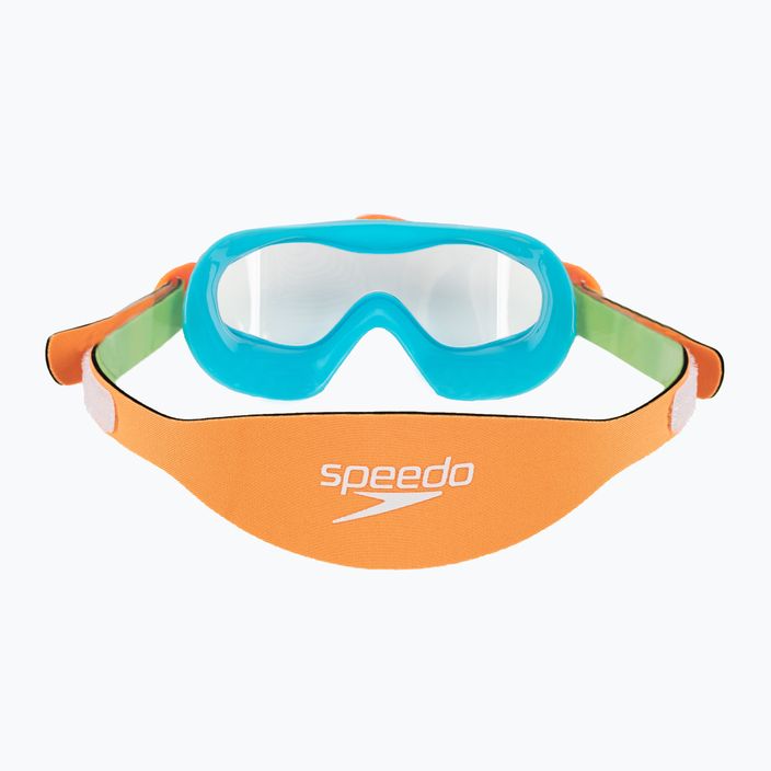 Detská plavecká maska Speedo Sea Squad Jr azúrovo modrá/fluo zelená/fluo oranžová/čierna 5