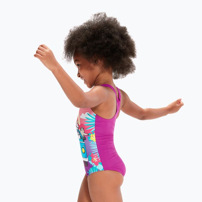 Speedo Detské jednodielne plavky s digitálnou potlačou ružovo-fialové 8-0797015162 3