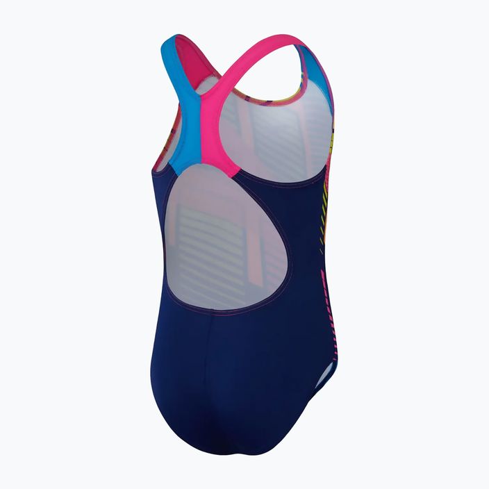 Detské jednodielne plavky Speedo Digital Placement Splashback cerulean blue/flare pink/man peel/bit lime/bolt 3