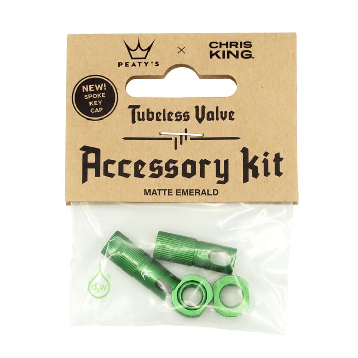 Peaty's X Chris King Mk2 Tubeless Valves Accessory Kit green 83800 uzáver ventilu pneumatiky na bicykel 2