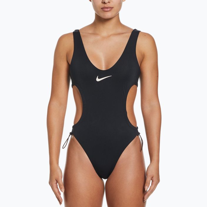 Dámske jednodielne plavky Nike Wild čiernobiele NESSD255-001 4